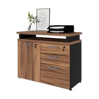 Balcão De Escritório Extensível 90cm 1 Porta Com Chave 3 Gavetas Multimóveis Cr25299 Sevilha Preto - 2