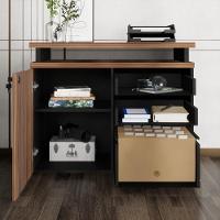 Balcão De Escritório Extensível 90cm 1 Porta Com Chave 3 Gavetas Multimóveis Cr25299 Sevilha Preto - 6