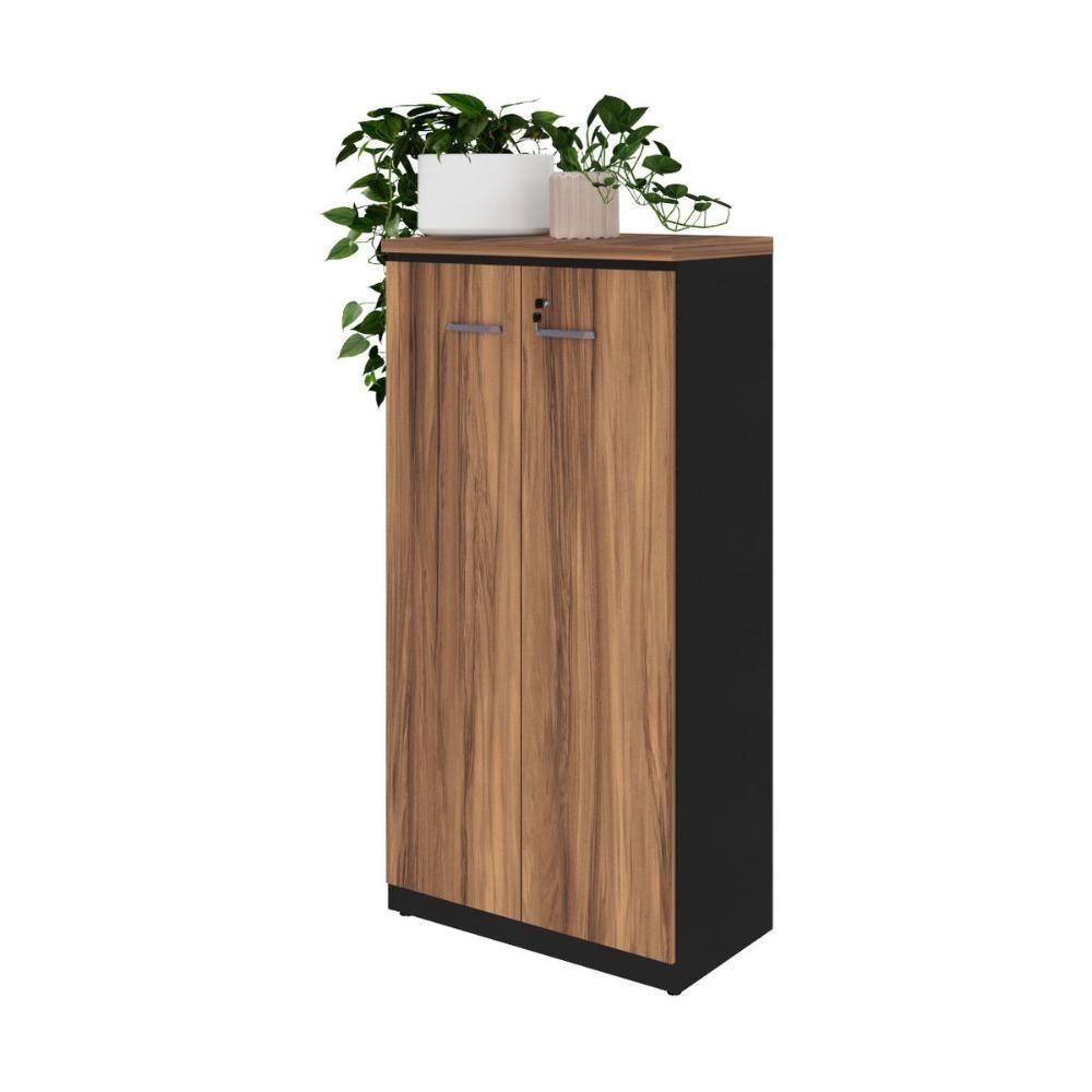 Armário De Escritório 80cm 2 Portas Com Chave Multimóveis Cr25294 Sevilha Preto - 2