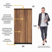 Armário De Escritório 80cm 2 Portas Com Chave Multimóveis Cr25294 Sevilha Preto - 3