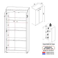Armário De Escritório 80cm 2 Portas Com Chave Multimóveis Cr25294 Sevilha Preto