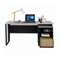 Escrivaninha Mesa Escritório 150cm 3 Gavetas Flex Multimóveis Cr25322 Cinza Preto - 3