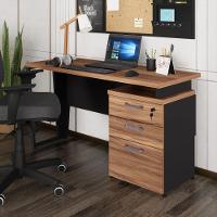 Escrivaninha Mesa Escritório 135cm 3 Gavetas Flex Multimóveis Cr25321 Sevilha Preto - 1