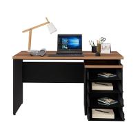 Escrivaninha Mesa Escritório 135cm 4 Gavetas Flex Multimóveis Cr25314 Sevilha Preto - 5