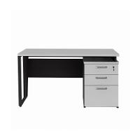 Escrivaninha Mesa Escritório 135cm 3 Gavetas Flex Multimóveis Cr25321 Cinza Preto - 6