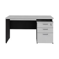 Escrivaninha Mesa Escritório 135cm 3 Gavetas Flex Multimóveis Cr25313 Cinza Preto - 6