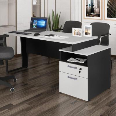 Conjunto de Escritório CR25310 Moderno 2 Gavetas em MDF Texturizado com Chave Preto