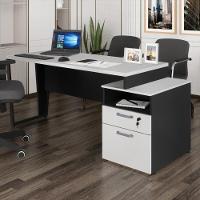 Escrivaninha Mesa De Escritório 172cm 2 Gavetas Flex Multimóveis Cr25310 Cinza Preto - 1