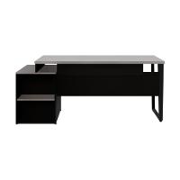 Escrivaninha Mesa De Escritório 172cm 2 Gavetas Flex Multimóveis Cr25310 Cinza Preto - 6