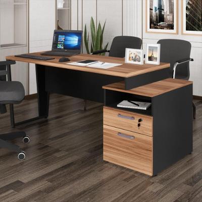 Conjunto de Escritório Retangular CR25310 Moderno 2 Gavetas MDF 172cm Preto