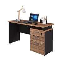 Escrivaninha Mesa Escritório 135cm 3 Gavetas Flex Multimóveis Cr25313 Sevilha Preto - 2