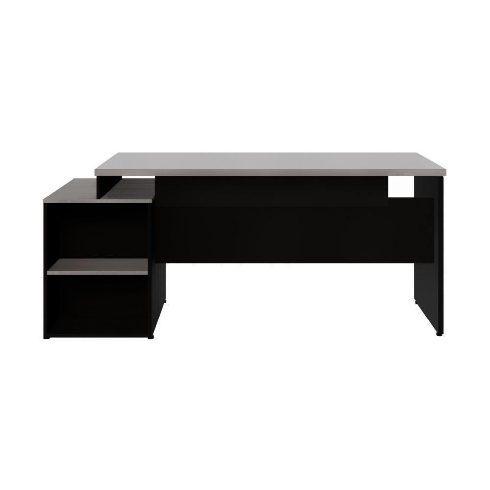 Escrivaninha Mesa De Escritório 172cm 2 Gavetas Flex Multimóveis Cr25309 Cinza Preto - 6