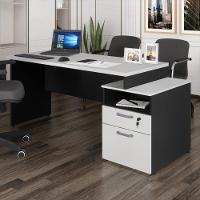 Escrivaninha Mesa De Escritório 172cm 2 Gavetas Flex Multimóveis Cr25309 Cinza Preto - 1