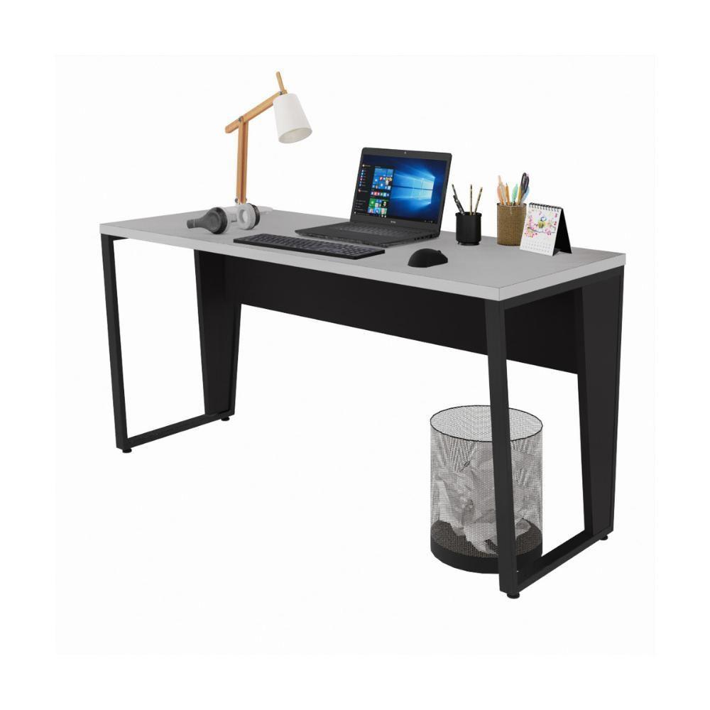 Escrivaninha Mesa De Escritório 150cm Multimóveis Cr25329 Cinza Preto - 2