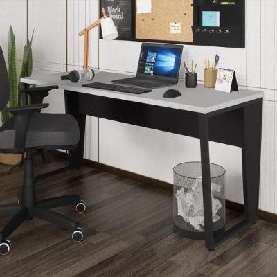 Conjunto Retangular Escrivaninha Mesa de Escritório 150cm Multimóveis CR25329 Aço Cinza Preto