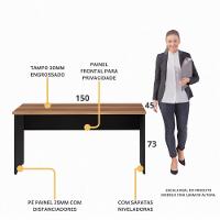 Escrivaninha Mesa De Escritório 150cm Multimóveis Cr25318 Sevilha Preto