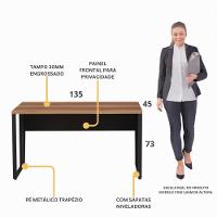 Escrivaninha Mesa De Escritório 135cm Multimóveis Cr25328 Sevilha Preto - 3