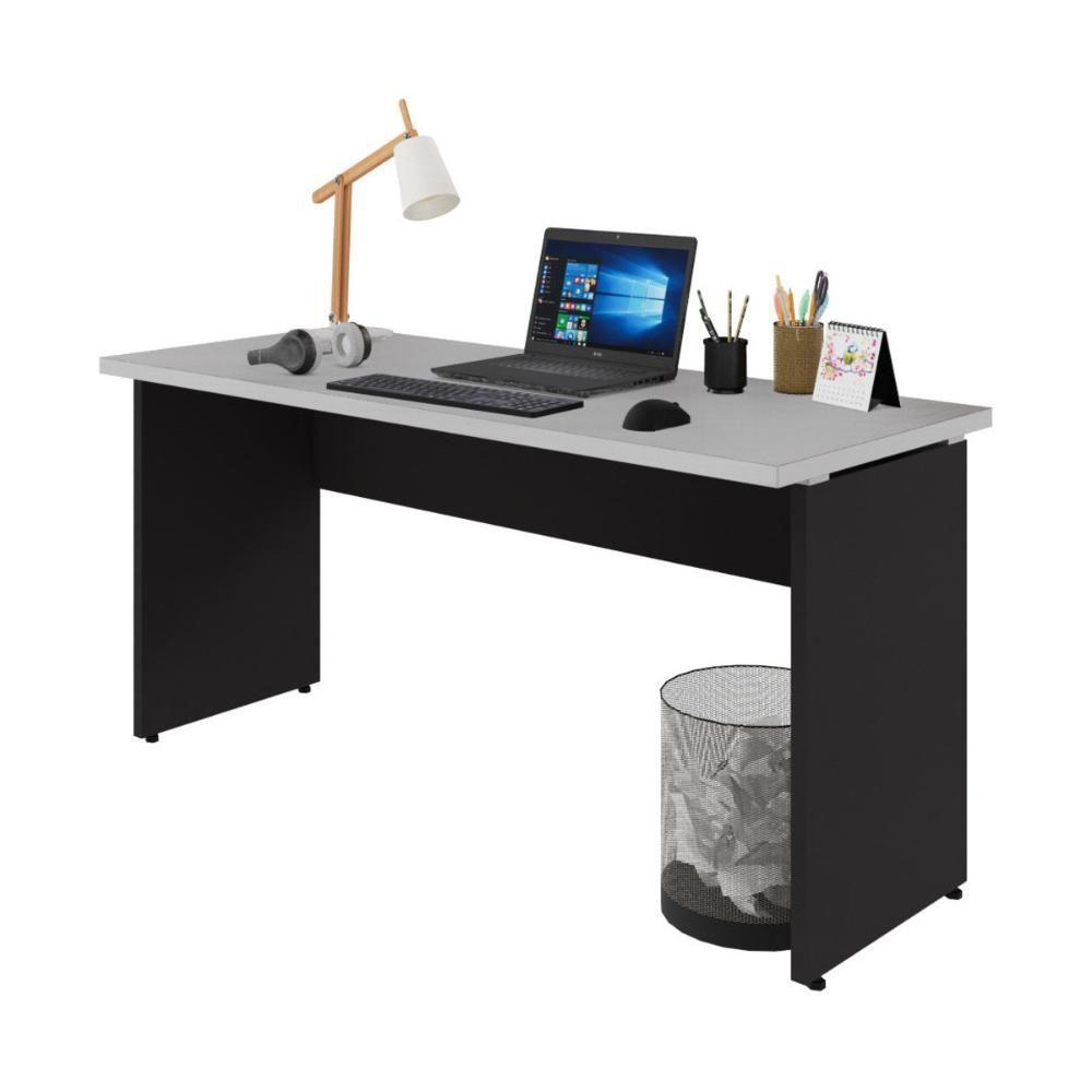 Escrivaninha Mesa De Escritório 150cm Multimóveis Cr25318 Cinza Preto - 2