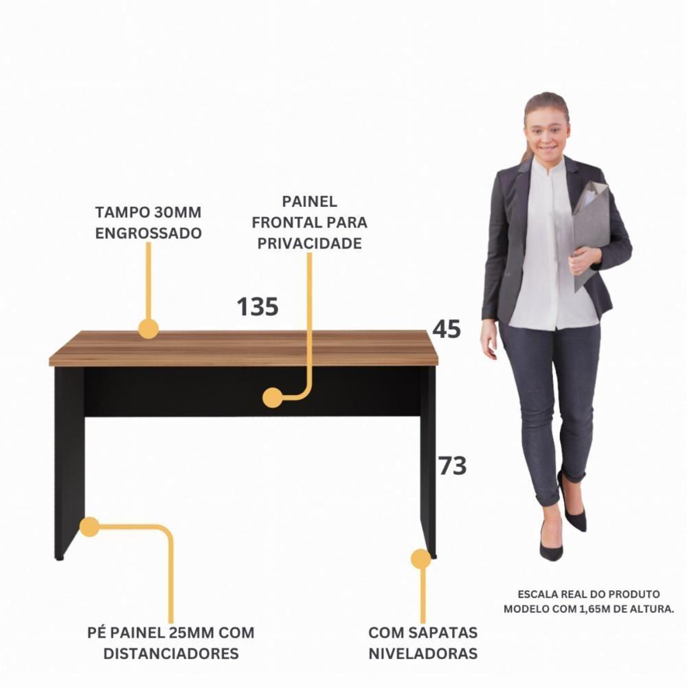 Escrivaninha Mesa De Escritório 135cm Multimóveis Cr25315 Sevilha Preto - 5