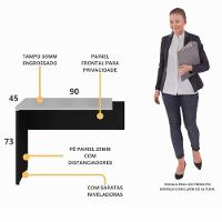 Mesa De Escritório Auxiliar 90cm Multimóveis Cr25305 Cinza Preto - 3