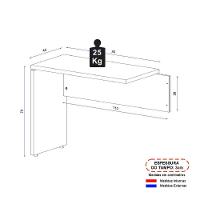 Mesa De Escritório Auxiliar 90cm Multimóveis Cr25305 Cinza Preto