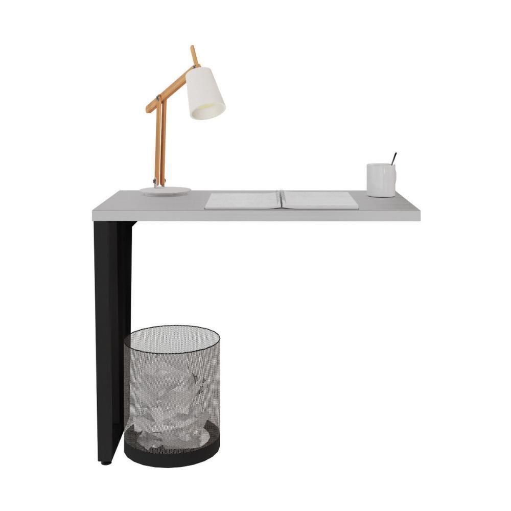 Mesa De Escritório Auxiliar 90cm Multimóveis Cr25306 Cinza Preto - 5