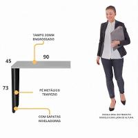 Mesa De Escritório Auxiliar 90cm Multimóveis Cr25306 Cinza Preto - 3