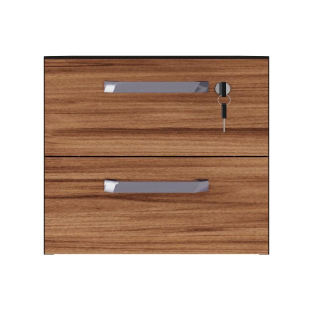 Gaveteiro Para Mesa De Escritório 33cm Com Chave 2 Gavetas Multimóveis Cr25304 Sevilha Preto - 6