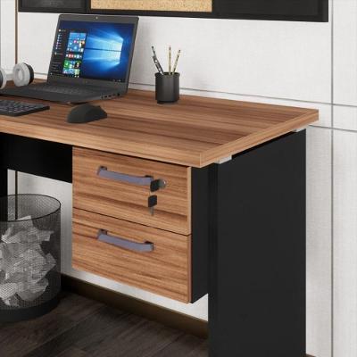 Gaveteiro Para Mesa De Escritório 33cm Com Chave 2 Gavetas Multimóveis Cr25304 Sevilha Preto