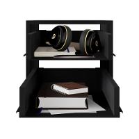 Gaveteiro Para Mesa De Escritório 33cm Com Chave 2 Gavetas Multimóveis Cr25304 Sevilha Preto - 5