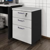 Gaveteiro De Escritório 46cm Com Chave 3 Gavetas E Rodízios Multimóveis Cr25302 Cinza Preto - 1