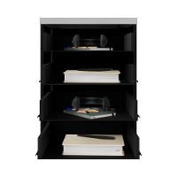 Gaveteiro De Escritório 46cm Com Chave 4 Gavetas E Rodízios Multimóveis Cr25303 Cinza Preto - 5