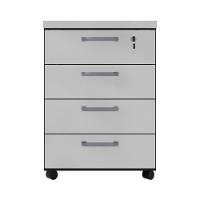 Gaveteiro De Escritório 46cm Com Chave 4 Gavetas E Rodízios Multimóveis Cr25303 Cinza Preto - 6