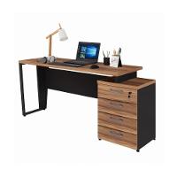 Escrivaninha Mesa Escritório Extensível 150cm 4 Gavetas Flex Multimóveis Cr25325 Sevilha Preto - 2