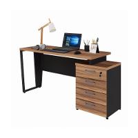 Escrivaninha Mesa Escritório Extensível 135cm 4 Gavetas Flex Multimóveis Cr25324 Sevilha Preto - 2