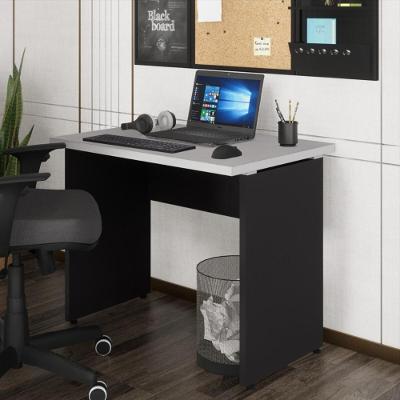 Mesa Escritório Retangular CR25319 Moderno MDF 90cm Preto para Ambiente Corporativo