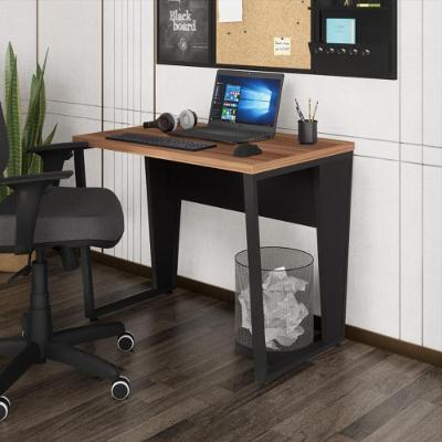 Mesa Escritório Retangular Cr25326 Sevilha Moderno em Aço 90cm Preto