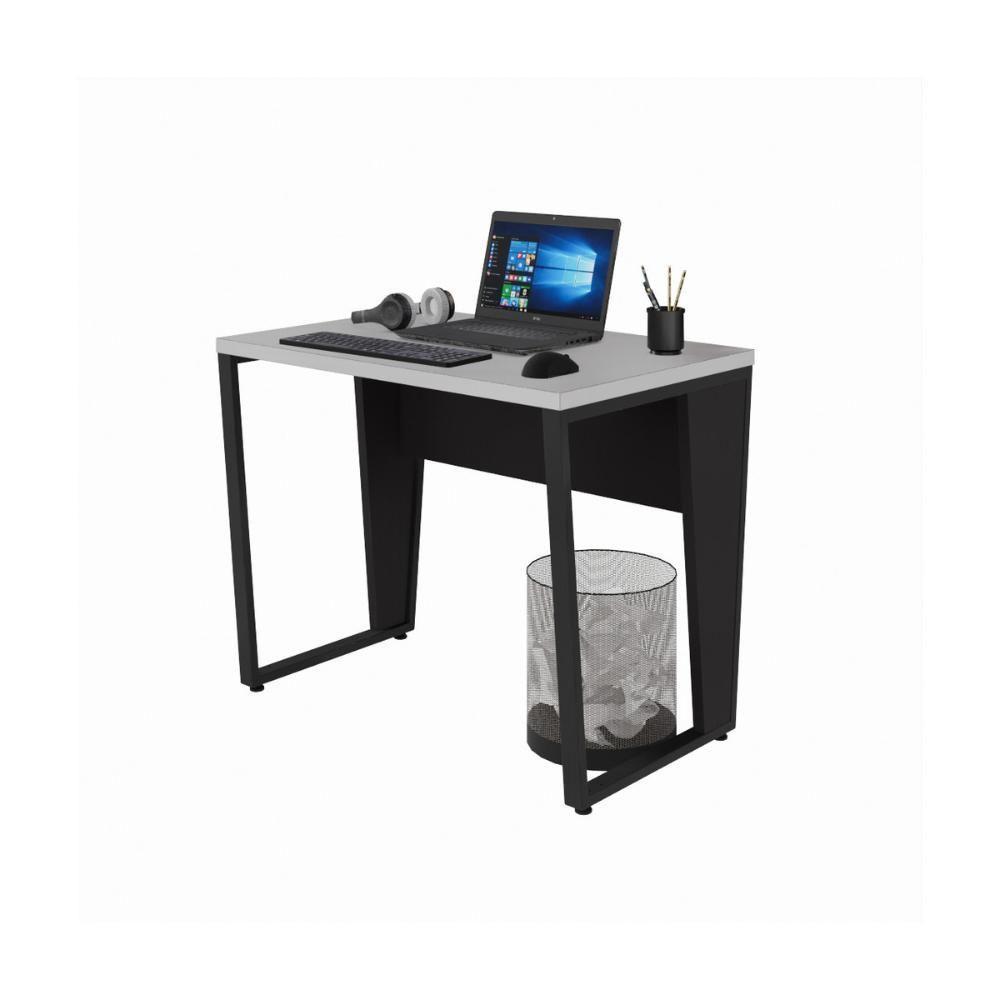 Escrivaninha Mesa Escritório 90cm Multimóveis Cr25326 Cinza Preto - 2