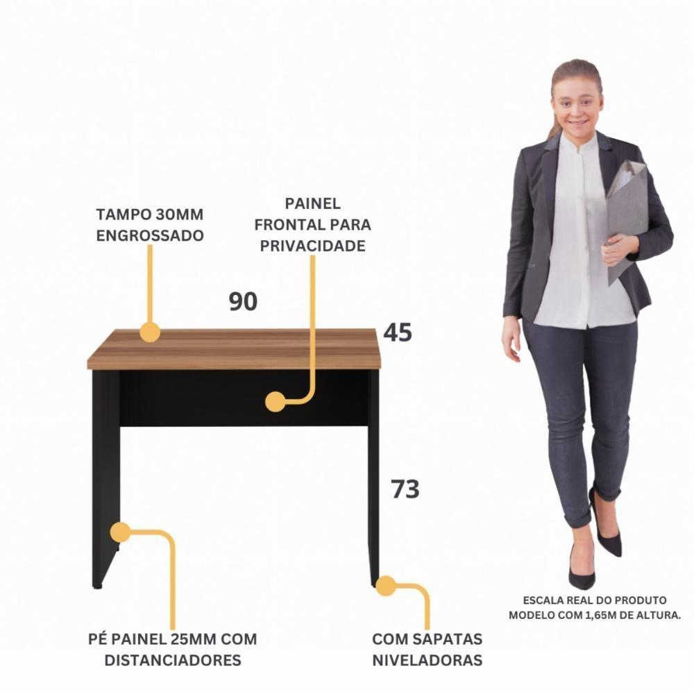 Escrivaninha Mesa Escritório 90cm Multimóveis Cr25319 Sevilha Preto - 2