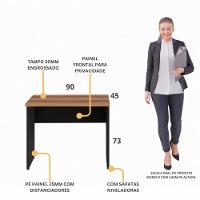Escrivaninha Mesa Escritório 90cm Multimóveis Cr25319 Sevilha Preto - 2