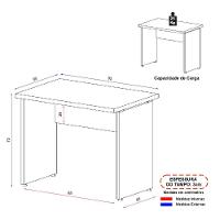 Escrivaninha Mesa Escritório 90cm Multimóveis Cr25319 Sevilha Preto - 3