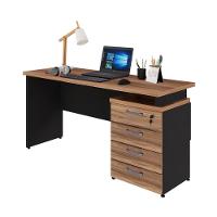 Escrivaninha Mesa Escritório 150cm 4 Gavetas Flex Multimóveis Cr25317 Sevilha Preto - 5