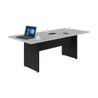 Mesa De Escritório Reunião 200cm Com Caixa De Tomadas Multimóveis Cr25334 Cinza Preto - 2