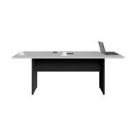 Mesa De Escritório Reunião 200cm Com Caixa De Tomadas Multimóveis Cr25334 Cinza Preto - 5