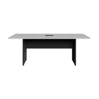 Mesa De Escritório Reunião 200cm Com Caixa De Tomadas Multimóveis Cr25334 Cinza Preto - 6