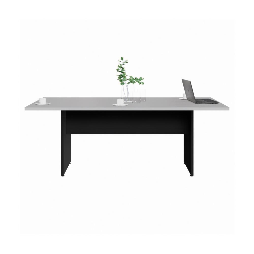 Mesa De Escritório Reunião 200cm Multimóveis Cr25333 Cinza Preto - 5