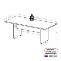 Mesa De Escritório Reunião 200cm Multimóveis Cr25333 Cinza Preto
