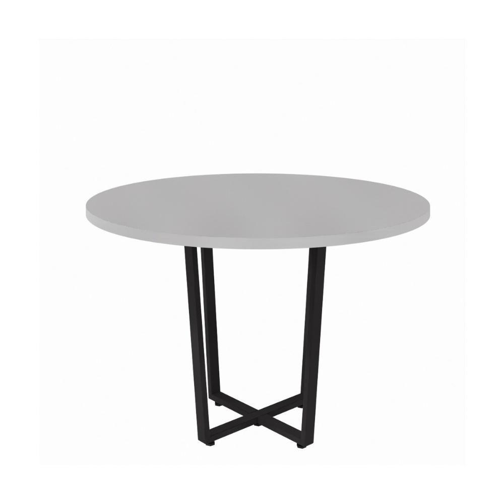 Mesa Escritório De Reunião 110cm Redonda Multimóveis Cr25331 Cinza Preto - 5