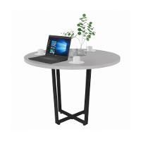 Mesa Escritório De Reunião 110cm Redonda Multimóveis Cr25331 Cinza Preto - 2