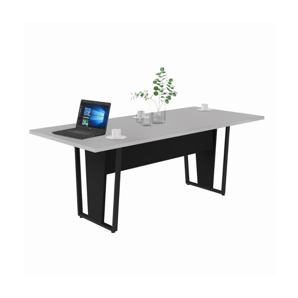 Mesa De Escritório Reunião 200cm Multimóveis Cr25332 Cinza Preto - 2